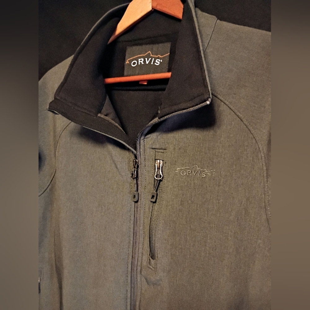 Orvis Softshell Jacket Full-Zip Gray Heather Flee… - image 3